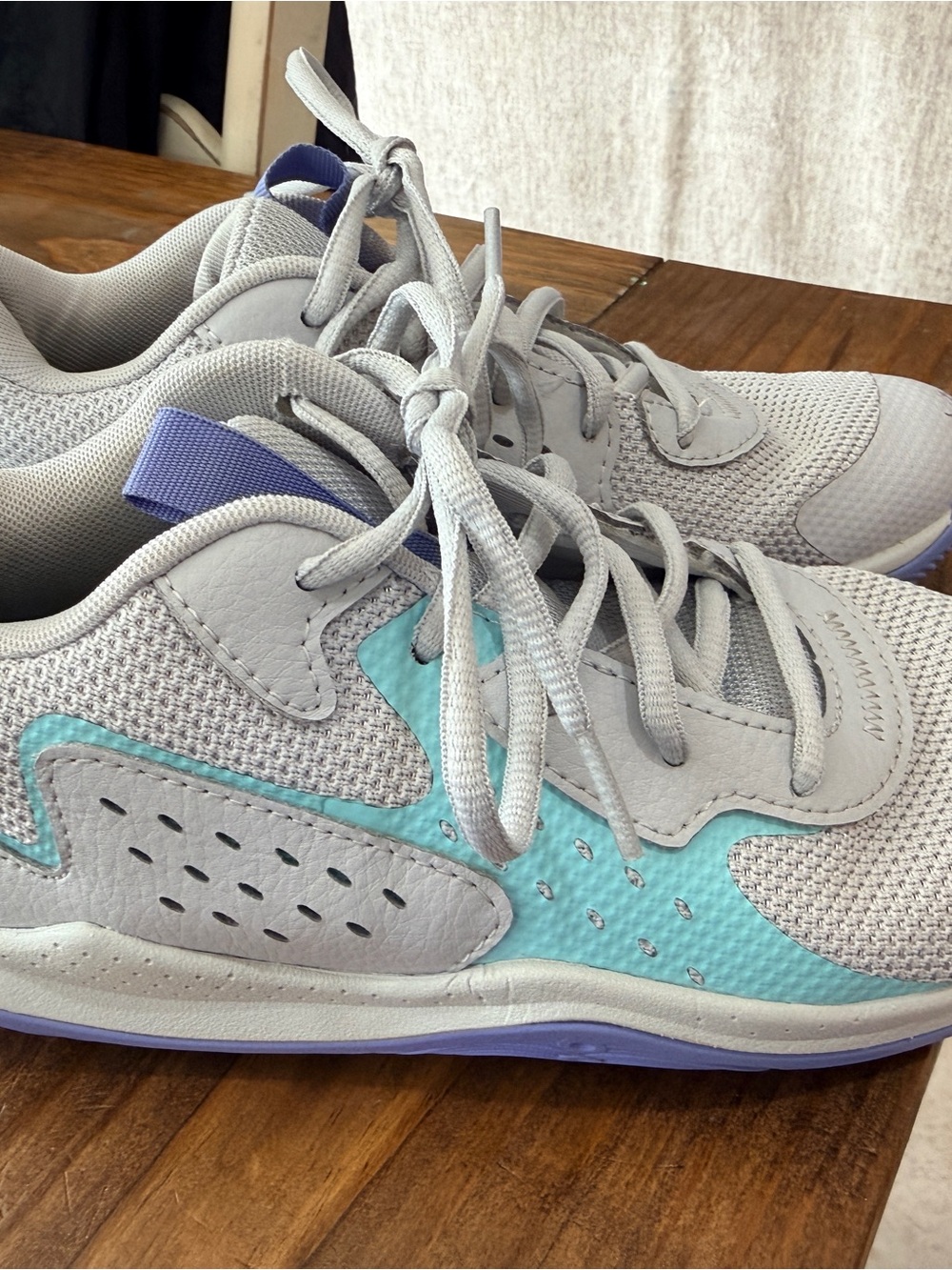 Under Armour Kids' Sneakers Gray with Teal Accents